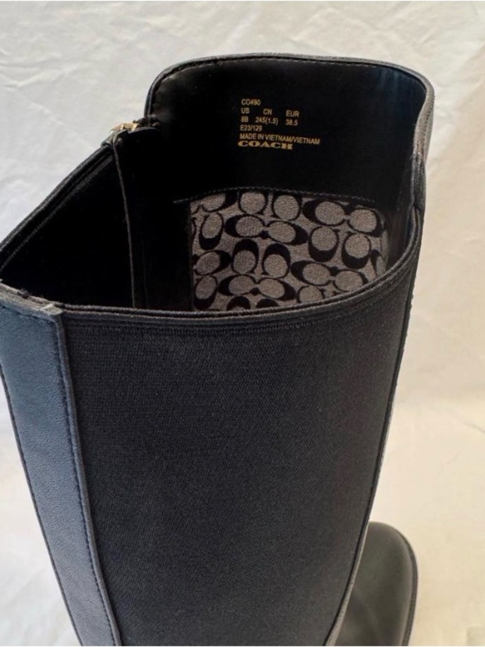 Coach Tall Black Leather Over-the-Knee Boots - Picture 4 of 4